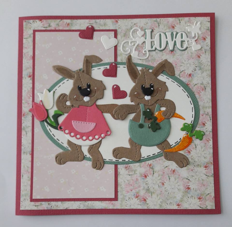 BLD1060 By Lene Die Cut/emb & Clearstamp, Rabbit with carrot-6401