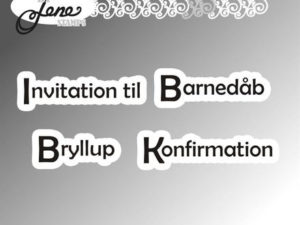 BLS1088 By Lene stempel, Dansk tekststempel, Invitation til..-0