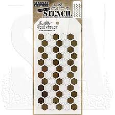 THS121 Tim Holtz Stampers Anonymous Stencil, Layering Stencil Shifter Hex