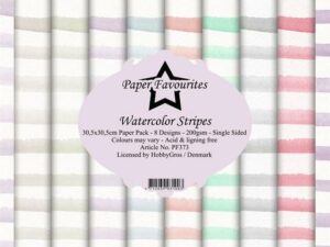 PF373 Paper Favourites, Papirsblok 30x30, Watercolor Stripes
