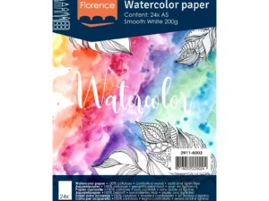 2911-6002 Vaessen Creative Florence Watercolor Paper A5, 200g Smooth White, 24 ark