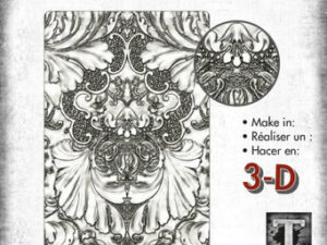 665733 Sizzix Tim Holtz Embossingfolder A6, 3D Texture Fades, Damask