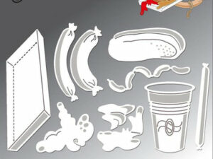 BLD1438 By Lene Die Cut/Emb, Sausage & Beer