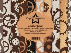 PF206 Paper Favourites, Papirsblok 15x15, Leather Gears