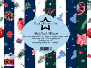 PF219 Paper Favourites, Papirsblok 15x15, Bullfinch Winter