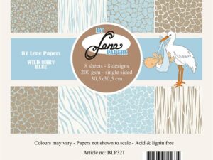 BLP321 By Lene Papirblok 30 x 30 cm, Wild Baby - Blue