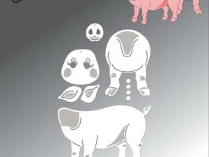 BLD1633 By Lene Die Cut/Emb, Pig - Gris