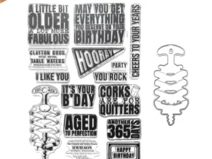 CS337 Elizabeth Craft Design Stempel/Die, Celebrations Stamp and Die set