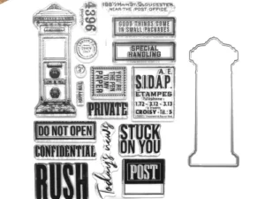 CS338 Elizabeth Craft Design Stempel/Die, Correspondence from the past 3 Stamp and Die set