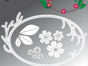 BLD1640 By Lene Die Cut/Emb, Flower Wreath