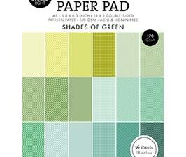 SL-ES-PPP164 StudioLight Paper Pad/Papir A5, Pattern - Shades of Green