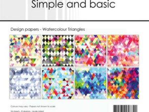 SBP530 Simple and Basic Design Papirblok 15 x 15 cm, Watercolour Triangles