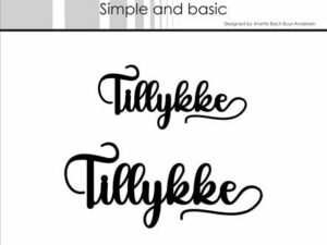 SBD415 Simple and Basic die, Tekstdie Tillykke, 2 stk.