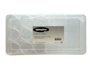 SS117 Hobbygros Storage, Plastic Storage Box w/9 Cups - Plastboks med 9 små beholdere
