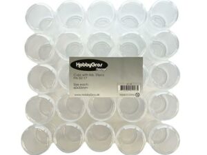 SS118 Hobbygros Storage, Plastic Cups With Lids- Beholdere med låg, 25 stk.