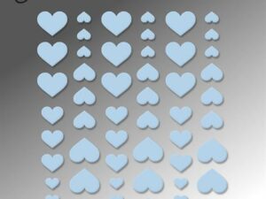 BLA014 By Lene, Enamel Hearts, Baby Blue