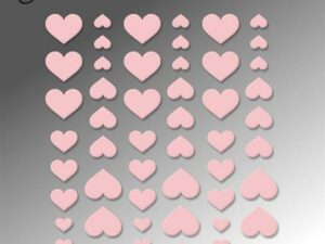 BLA015 By Lene, Enamel Hearts, Baby Pink