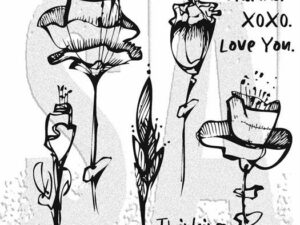 CMS479 Stampers Anonymous Tim Holtz Cling Stamp, Abstract Flowers