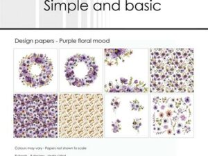 SBP731 Simple and Basic Design Papirblok 30 x 30 cm, Purple floral Mood