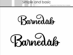 SBD438 Simple and Basic die, Tekstdie Barnedåb, 2 stk.