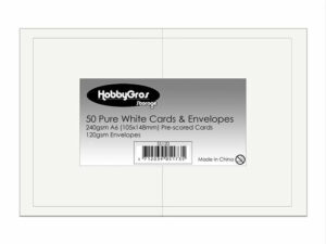 SS120 HobbyGros Storage - Kort/Kuverter - 50 Sæt A6, Pure White