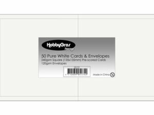 SS121 HobbyGros Storage - Kort/Kuverter - 50 Sæt 13,5 x 13,5 cm, Pure White