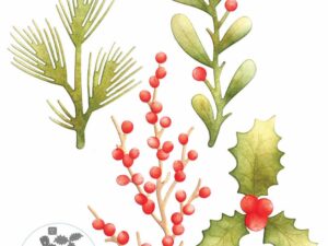 2153 Elizabeth Craft Design Die, Paper Flowers, Holly Greenery