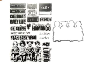 CSd355 Elizabeth Craft Design Stempel, Favorite Humans Stamp and Die set