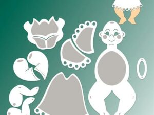 BLD1698 By Lene Die Cut/Emb, Large Angel - Stor Engel #3