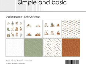 SBP537 Simple and Basic Design Papirblok 15 x 15 cm, Kids Christmas