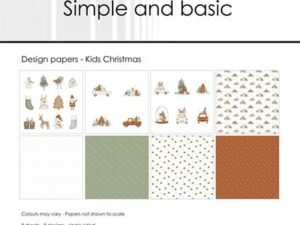 SBP737 Simple and Basic Design Papirblok 30 x 30 cm, Kids Christmas