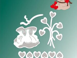 BLD1711 By Lene Die Cut/Emb, Heart Stalks - Julesæk med hjerter