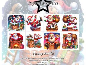 PF715 Paper Favourites, Papirsblok 30x30, Funny Santa