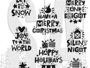 CMS496 Stampers Anonymous Tim Holtz Cling Stamp, Holiday Whatnots