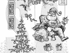 CMS500 Stampers Anonymous Tim Holtz Cling Stamp, Santa Visit
