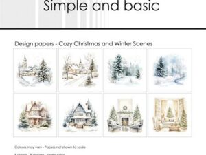 SBP739 Simple and Basic Design Papirblok 30 x 30 cm, Cozy Christmas and Winter Scenes