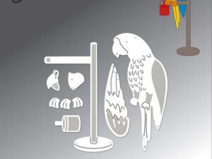 BLD1718 By Lene Die Cut/Emb, Parrot - Papegøje