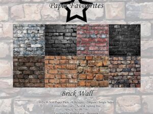 PF716 Paper Favourites, Papirsblok 30x30, Brick Wall