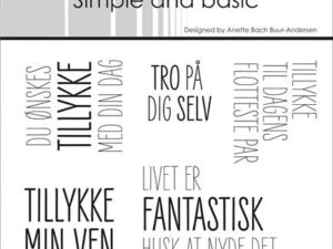 SBC188 Simple and Basic Clearstamp, Tro På Dig Selv m.fl. (Danske tekter)