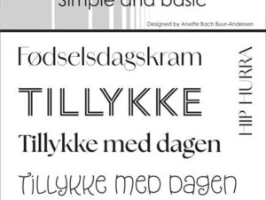 SBC189 Simple and Basic Clearstamp, Tillykke med dagen m.fl. (Danske tekster)