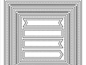 SBD491 Simple and Basic die, Combi Striped Frames - Square - Kombinerede stribet ramme - Rektangel