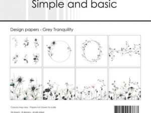 SBP542 Simple and Basic Design Papirblok 15 x 15 cm, Grey Tranquility