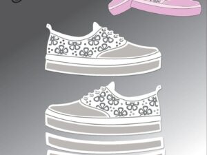 BLD1725 By Lene Die Cut/Emb, Flower Sneakers - Blomster Sneakers/Kondisko