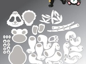 BLD1727 By Lene Die Cut/Emb, Cute Panda