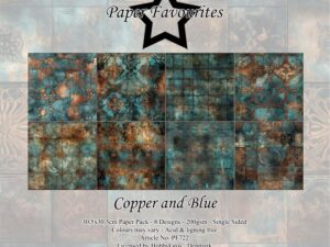 PF722 Paper Favourites, Papirsblok 30x30, Copper And Blue