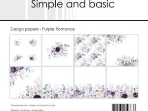 SBP544 Simple and Basic Design Papirblok 15 x 15 cm, Purple Romance