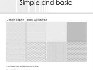 SBP743 Simple and Basic Design Papirblok 30 x 30 cm, Black Geometric