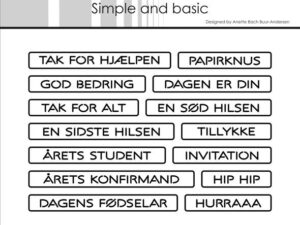 SBD509 Simple and Basic die, Banner Texts - Banner Tekster, Tak for hjælpen mfl.