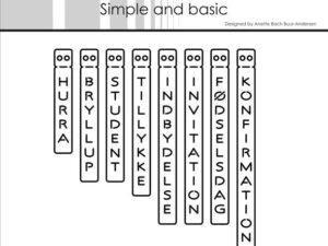 SBD510 Simple and Basic die, Vertical Texts- Banner Tekster, Hurra mfl.