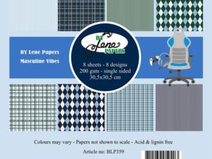 BLP359 By Lene Papirblok 30 x 30 cm, Masculine Vibes